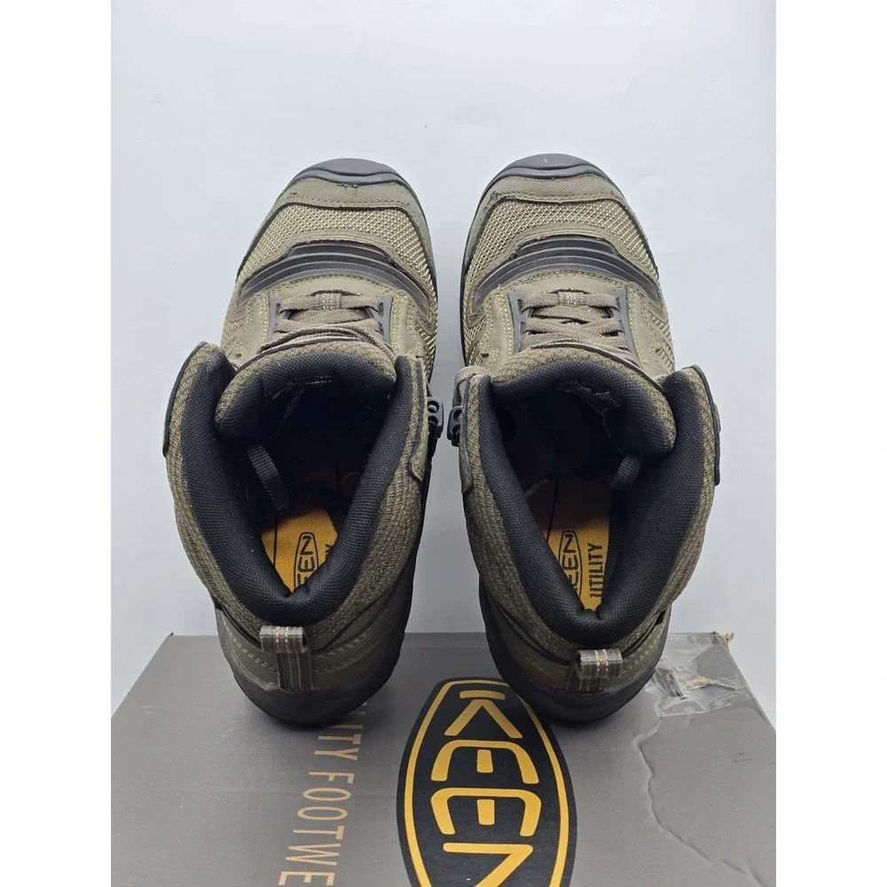 KEEN Utility Reno Mid Height Soft Toe‎ Athletic Work Boot Sz 8D Olive/black